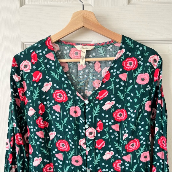 🌼 $5 Matilda Jane Yesteryear Poppy Flower Long Sleeve Button Down Blouse Sz M - Picture 4 of 11